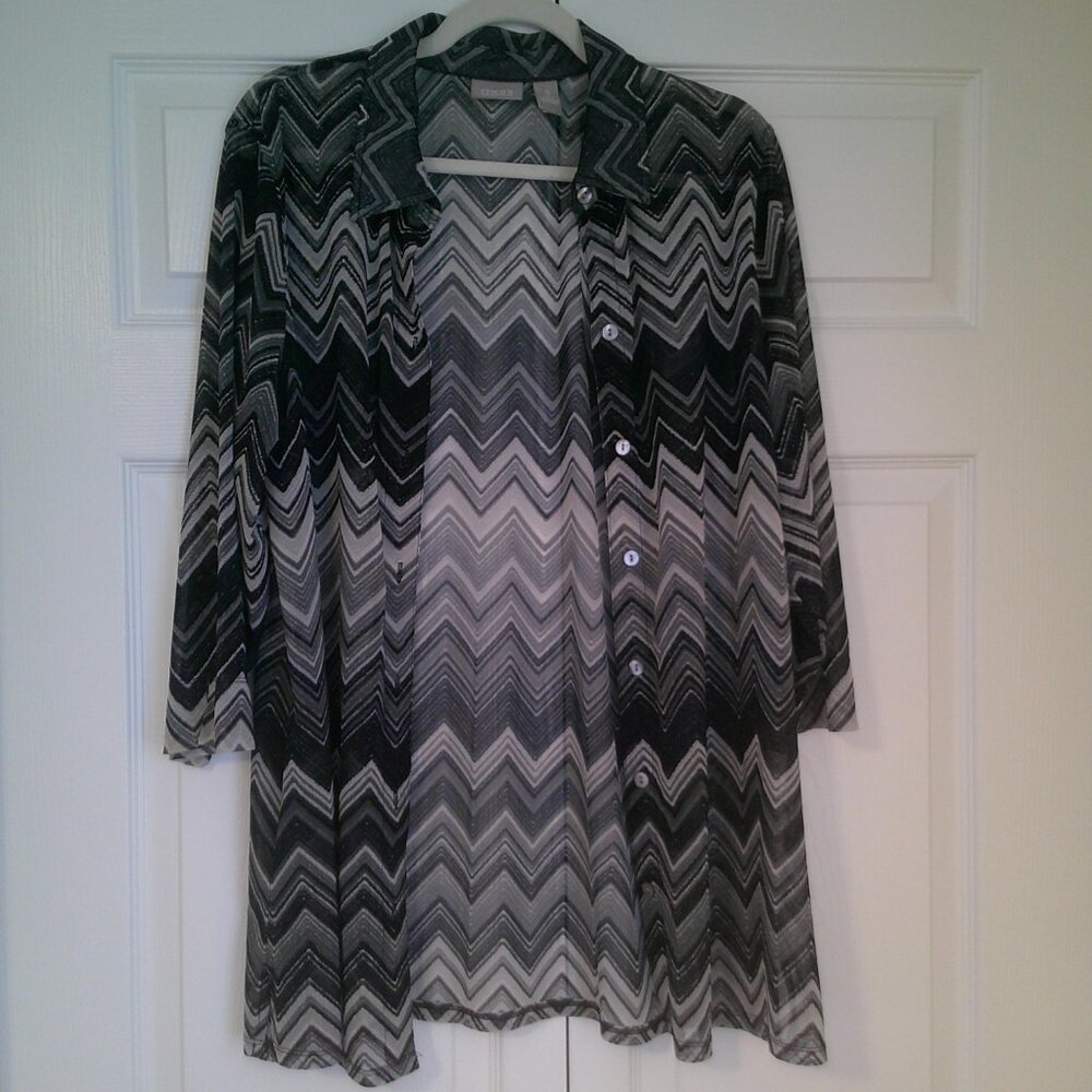Chico's sheer button down blouse size 3 / xl / 16